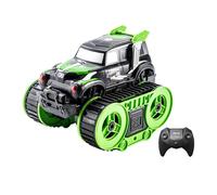 ERYUE Voiture Amphibie Télécommandée pour Enfants, Véhicule de Cascade, 2.4 GHz, Jouet Tout Terrain sur Chenilles pour Garçons et Filles (Vert)