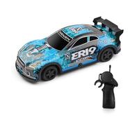 ERYUE Voiture de Dérive électrique Télécommandée Design Cool Performance à Grande Vitesse Prête à Offrir 2,4 GHz Voiture Télécommandée Lumières LED Pneus de Course Rouge (Bleu)