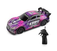 ERYUE Voiture de Dérive électrique Télécommandée Design Cool Performance à Grande Vitesse Prête à Offrir 2,4 GHz Voiture Télécommandée Lumières LED Pneus de Course Rouge (Violet)