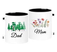 ERYUWOZA Lot de 2 tasses à café pour maman et papa, cadeaux pour nouveaux premiers parents, maman, papa, annonce de grossesse pour les parents