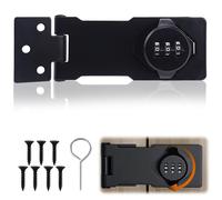 Erzekrim Loquet avec serrure à combinaison 4,5 pouces - Serrure de sécurité verrouillable - Serrure à combinaison à 3 chiffres avec vis pour porte, armoires, extérieur