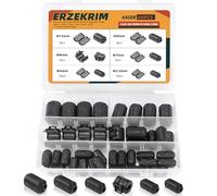 Erzekrim Lot de 40 clips de câble en ferrite - 6 tailles différentes - Ferrite pliante noire - Pour câbles RFI, EMI, 3 mm, 5 mm, 7 mm, 9 mm, 13 mm de diamètre intérieur (combinaison noire)