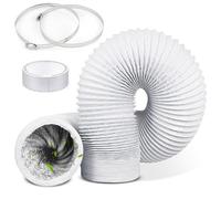 Erzekrim Tuyau Climatiseur Mobile Diamètre de 150 mm Tuyau d'évacuation d'air Flexible en PVC Aluminium 3 m Gaine Ventilation avec 2 Colliers de Serrage pour Climatisation, Hotte, Sèche-linge (150mm)