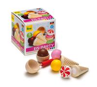 Erzi- 12.3 x 12.2 x 12.5 cm Wooden Grocery Shop Assortment Ice-Cream Party Playset Glace Bois Assortis 12,3 x 12,2 x 12,5 cm, 28157, Multicolore