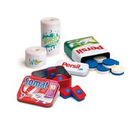 Erzi Ensemble de tablettes pour lave-vaisselle Somat et lessive Persil dans une boîte, rouleau de cuisine et papier toilette, jeux de rôle
