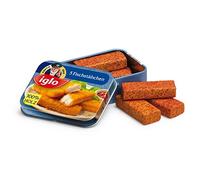 Erzi Jeu de Simulation pour épicerie Bâtonnets de Poisson en Bois dans Une boîte métallique Iglo