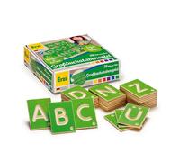 Erzi Jeu éducatif Lettres en bois – Majuscules vert – Version allemande