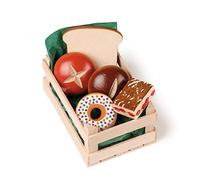 Erzi Jouets en bois assortis en forme de petits pains et viennoiseries pour magasin de denrées alimentaires - version italienne