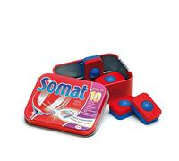 Erzi Pretend Play en bois épicerie Merchandize languettes de lavage de la vaisselle Somat dans une boîte métallique - Version Anglaise