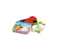 Erzi Pretend Play en bois épicerie Merchandize Mozzarella et tomates dans une boîte métallique - 17045