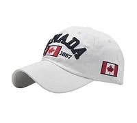 ERZU baseball avec lettre brodée, I Love Canada réglable casquette à visière classique en coton à profil bas pour cadeau