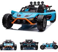 ES-Toys Kinder Elektroauto Buggy 168 biplace pneus EVA 2 moteurs jusqu'à 12 km/h bleu