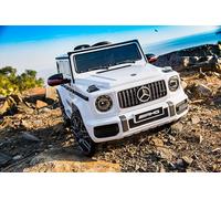 ES-TOYS Mercedes G63 AMG Voiture électrique pour enfant - Licence - Batterie 12V7AH - 2 moteurs - Télécommande 2,4 GHz - MP3 + siège en cuir + pneus EVA