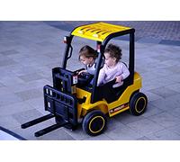 ES-TOYS véhicule électrique Enfants Chariot élévateur Fonction Musicale Ceinture, Coloris:jaunir