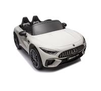 ES-Toys Voiture électrique pour enfants Mercedes SL63 AMG Pneus EVA Amortisseurs sous licence blanc