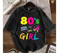Es Trus Coton, T-shirt court à col rond noir bien ajusté, style punk régulier, lavé, style de vie polyvalent, mode rétro coréenne confortable, imprimé personnalisé, chaussures de patinage "audio des a