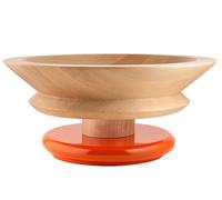 Alessi Piccoli Monumenti per Grandi Paesaggi Domestici ES15 1 - Centre de Table Design en Bois de Tilleul avec Base Colorée, Orange