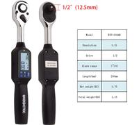 ES3-100AN Clé dynamométrique numérique portable de 1/2 pouce Grand écran avec rétroéclairage Alarme LED sonore Mesure des crêtes en temps réel Commutation de quatre unités Clé dynamométrique multifonc