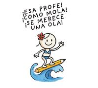 ESA PROFE COMO MOLA SE MERECE UNA OLA: CUADERNO A5 RAYADO