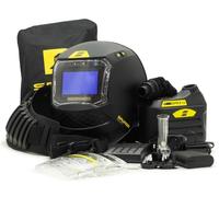 ESAB Savage A50 Air LUX Casque de soudage Automatique avec Aspiration et Masque de soudage, système TH3 PAPR, LED 50 lumens, OpTCS True Color 1/1/1/1/1, pour Wig MIG MAG Plasma