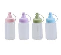 esahpss Lot de 4 mini bouteilles de ketchup, conteneurs à condiments, conteneurs portables, petites bouteilles compressibles pour accessoires de boîte à déjeuner, idée pour barbecue, pique-nique