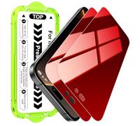 Esanik Verre Trempé Anti-Espion Rouge Orange pour iPhone 18 Pro Max | Lot de 2, Couleur Dégradée, Filtre Lumière Bleue 400-470 nm, Verre Renforcé 4X, Protection Anti-Rayures