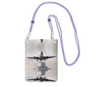 ESASAM Airplane Art Étui de téléphone à bandoulière de grande capacité pour voyager sans soucis, violet, Taille unique