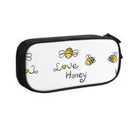 ESASAM Bee Love Pencase en tissu Oxford personnalisé pour l'école, le bureau et les voyages, Noir , Taille unique, Sac à dos enfant