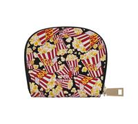 ESASAM Celestial Night Sky Sac à cartes en cuir - Portefeuille compact et durable, plusieurs fentes pour cartes, sécurisé, portable et grande capacité, Imprimé popcorn, Taille unique