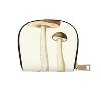 ESASAM Celestial Night Sky Sac à cartes en cuir - Portefeuille compact et durable, plusieurs fentes pour cartes, sécurisé, portable et grande capacité, Champignons comestibles, Taille unique