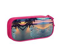ESASAM Coco Beach Hamac imprimé coucher de soleil en tissu Oxford personnalisé pour l'école, le bureau et les voyages, rose, Taille unique, Sac à dos enfant