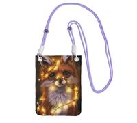 ESASAM Cute Fox Étui de téléphone à bandoulière de grande capacité pour voyager sans soucis, violet, Taille unique