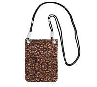 ESASAM Étui de téléphone à bandoulière amusant en grains de café torréfiés de grande capacité pour voyager sans soucis, Noir , Taille unique