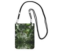 ESASAM Étui de téléphone à bandoulière de grande capacité avec motif forêt tropicale et jungle pour voyager sans soucis, Noir , Taille unique