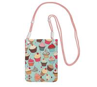 ESASAM Étui de téléphone à bandoulière de grande capacité Motif cupcake pour voyager sans soucis, rose, Taille unique