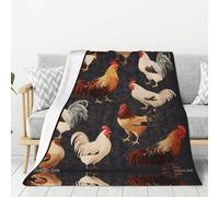 ESASAM French Roosters Couverture en flanelle 320 g, légère et chaude, hypoallergénique