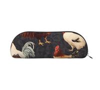 ESASAM French Roosters Sac de rangement semi-circulaire en cuir de forme semi-circulaire simple et tendance, Argenté., Taille unique, Sac à dos d'école