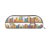 ESASAM Funny Book Shelf Collection and Ladder Sac de rangement semi-circulaire en cuir, forme semi-circulaire, simple et tendance, Argenté., Taille unique, Sac à dos d'école
