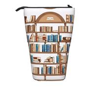 ESASAM Funny Book Shelf Collection Une trousse à crayons avec un design rétractable, polyvalente et durable, Noir , Taille unique, Cartable