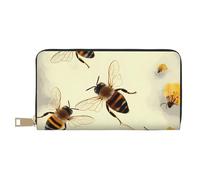 ESASAM Honey Bee Long portefeuille en similicuir élégant, pratique et durable, blanc, Taille unique