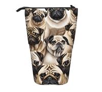 ESASAM Imagen De Pug Une trousse à crayons avec un design rétractable, polyvalente et durable, Noir , Taille unique, Cartable