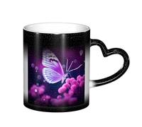 ESASAM Joli mug violet à changement de couleur, motif papillon étoilé, ajoutant une touche de magie à votre vie quotidienne