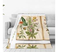 ESASAM La couverture en flanelle super douce Floral In The Old Book est confortable, légère, chaude et durable, adaptée pour la maison, les voyages et le camping