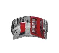 ESASAM London Red Telephone Booth Chapeau de protection solaire pour adulte, tendance, protection solaire, pas étouffant et chaud, Noir , XL