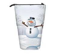 ESASAM Merry Christmas with Happy Snowman - Trousse à crayons avec un design rétractable, polyvalente et durable, Noir , Taille unique, Cartable