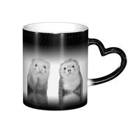 ESASAM Mug à changement de couleur avec motif ciel étoilé pour furets, ajoutant une touche de magie à votre vie quotidienne