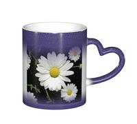 ESASAM Mug blanc marguerite ciel étoilé changeant de couleur, ajoutant une touche de magie à votre vie quotidienne