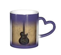 ESASAM Mug vintage avec motif guitare musicale ciel étoilé qui change de couleur, ajoutant une touche de magie à votre vie quotidienne