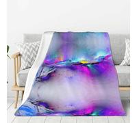 ESASAM Northern Lights Painting Couverture en flanelle légère et chaude hypoallergénique 320 g