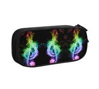 ESASAM Pencase colorée en tissu Oxford avec notes de musique imprimées pour l'école, le bureau et les voyages, Noir , Taille unique, Sac à dos enfant